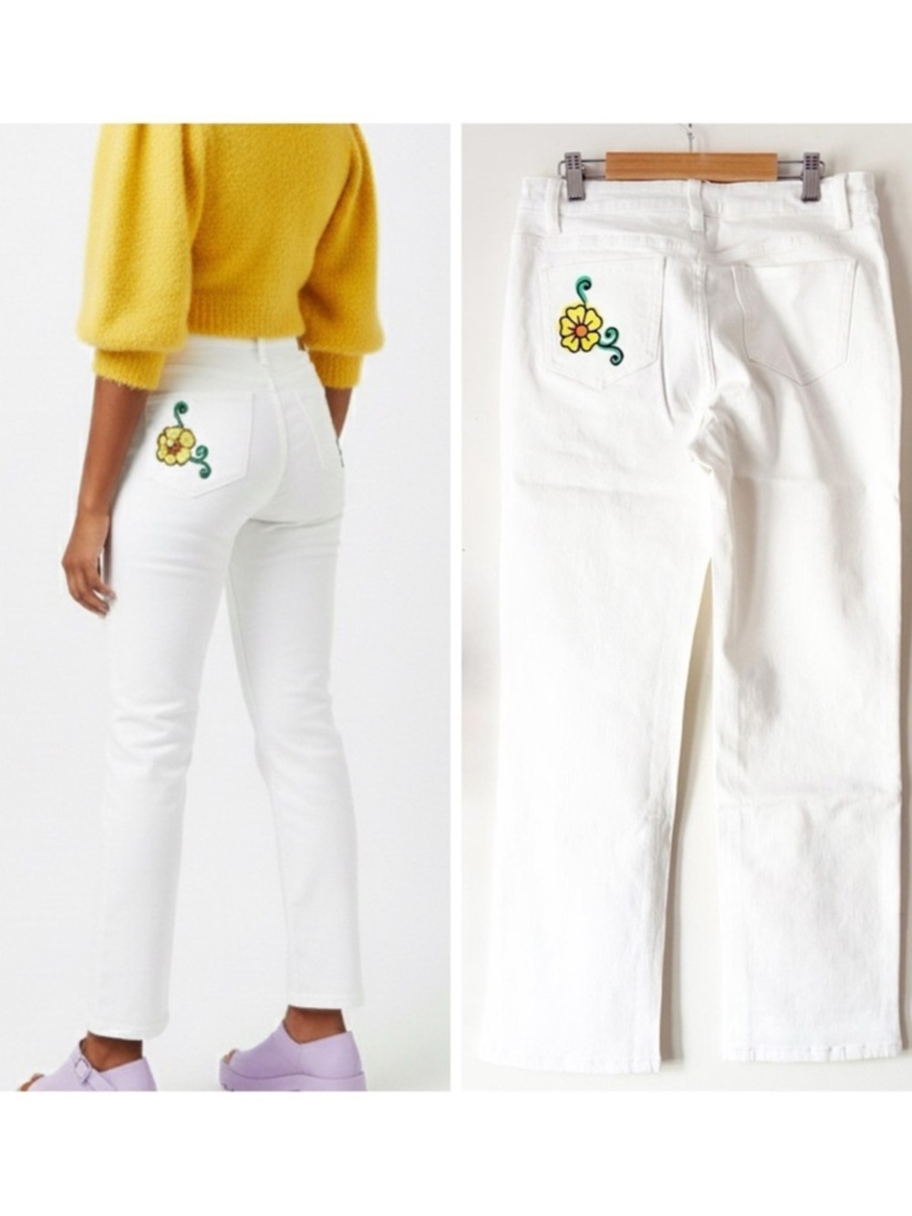 dELiA*s Dolls Kill Blooming World Doodle Flower High Waist Denim Jeans Size S/28 - Picture 4 of 11